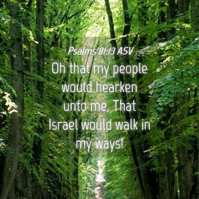 Picture 04 - Psalms 81:13 ASV - Oh that my people would hearken unto me, That - Bible Verse Picture
