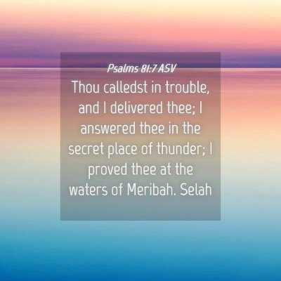 Picture 04 - Psalms 81:7 ASV - Thou calledst in trouble, and I delivered thee; I - Bible Verse Picture