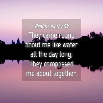 Picture 04 - Psalms 88:17 ASV - They came round about me like water all the day - Bible Verse Picture