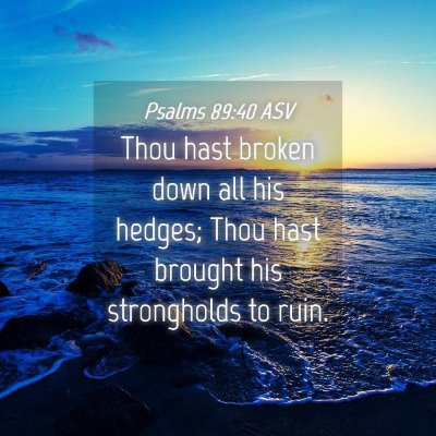 Picture 04 - Psalms 89:40 ASV - Thou hast broken down all his hedges; Thou hast - Bible Verse Picture