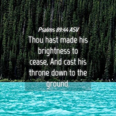 Picture 04 - Psalms 89:44 ASV - Thou hast made his brightness to cease, And cast - Bible Verse Picture