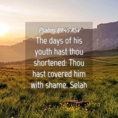Picture 04 - Psalms 89:45 ASV - The days of his youth hast thou shortened: Thou - Bible Verse Picture