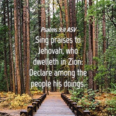 Picture 04 - Psalms 9:11 ASV - Sing praises to Jehovah, who dwelleth in Zion: - Bible Verse Picture