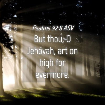 Picture 04 - Psalms 92:8 ASV - But thou, O Jehovah, art on high for - Bible Verse Picture