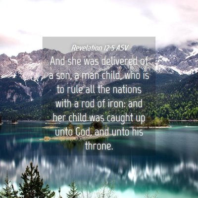Picture 04 - Revelation 12:5 ASV - And she was delivered of a son, a man child, who - Bible Verse Picture