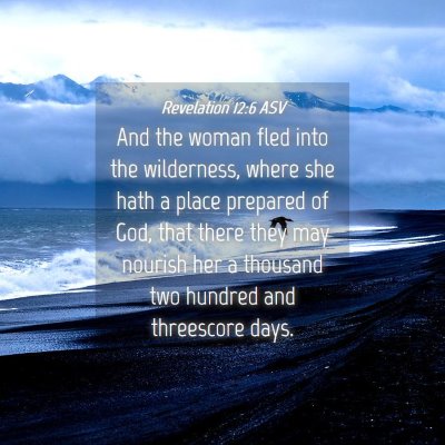 Picture 04 - Revelation 12:6 ASV - And the woman fled into the wilderness, where she - Bible Verse Picture