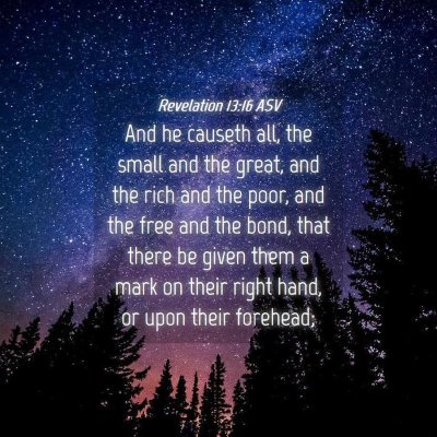 Picture 04 - Revelation 13:16 ASV - And he causeth all, the small and the great, and - Bible Verse Picture
