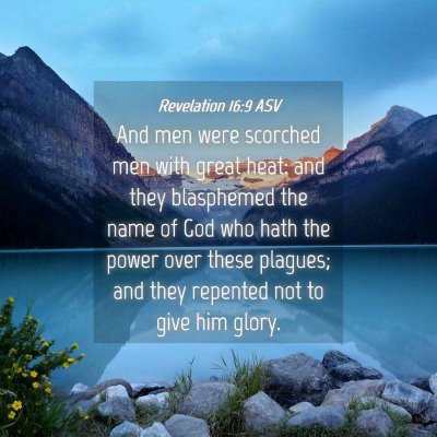 Picture 04 - Revelation 16:9 ASV - And men were scorched men with great heat: and - Bible Verse Picture