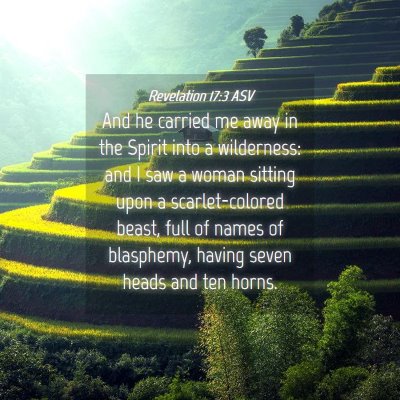 Picture 04 - Revelation 17:3 ASV - And he carried me away in the Spirit into a - Bible Verse Picture