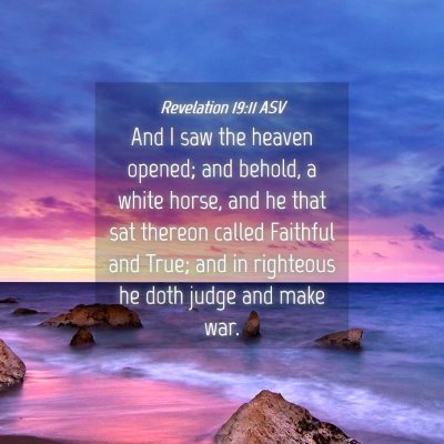 Picture 04 - Revelation 19:11 ASV - And I saw the heaven opened; and behold, a white - Bible Verse Picture