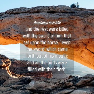 Picture 04 - Revelation 19:21 ASV - and the rest were killed with the sword of him - Bible Verse Picture