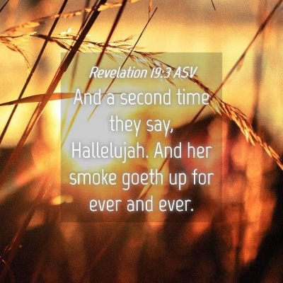 Picture 04 - Revelation 19:3 ASV - And a second time they say, Hallelujah. And her - Bible Verse Picture