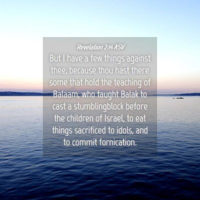 Picture 04 - Revelation 2:14 ASV - But I have a few things against thee, because - Bible Verse Picture