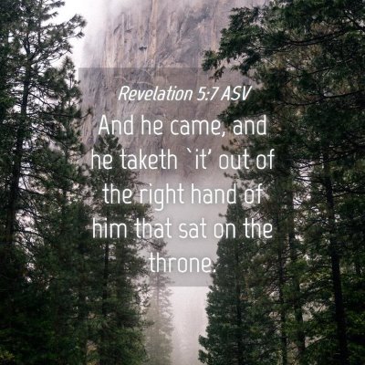 Picture 04 - Revelation 5:7 ASV - And he came, and he taketh `it' out of the right - Bible Verse Picture