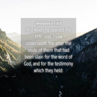 Picture 04 - Revelation 6:9 ASV - And when he opened the fifth seal, I saw - Bible Verse Picture