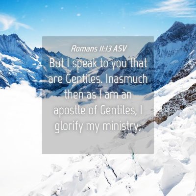 Picture 04 - Romans 11:13 ASV - But I speak to you that are Gentiles. Inasmuch - Bible Verse Picture