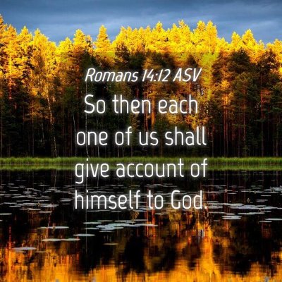 Picture 04 - Romans 14:12 ASV - So then each one of us shall give account of - Bible Verse Picture