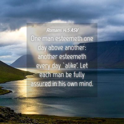Picture 04 - Romans 14:5 ASV - One man esteemeth one day above another: another - Bible Verse Picture