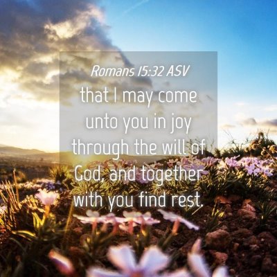 Picture 04 - Romans 15:32 ASV - that I may come unto you in joy through the will - Bible Verse Picture