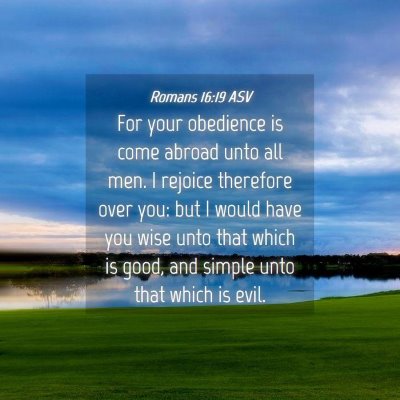 Picture 04 - Romans 16:19 ASV - For your obedience is come abroad unto all men. I - Bible Verse Picture