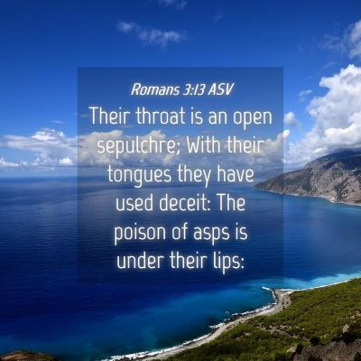 Picture 04 - Romans 3:13 ASV - Their throat is an open sepulchre; With their - Bible Verse Picture