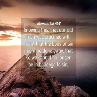 Picture 04 - Romans 6:6 ASV - knowing this, that our old man was crucified with - Bible Verse Picture