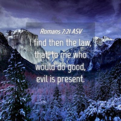Picture 04 - Romans 7:21 ASV - I find then the law, that, to me who would do - Bible Verse Picture