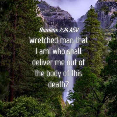 Picture 04 - Romans 7:24 ASV - Wretched man that I am! who shall deliver me out - Bible Verse Picture