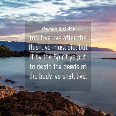 Picture 04 - Romans 8:13 ASV - for if ye live after the flesh, ye must die; but - Bible Verse Picture