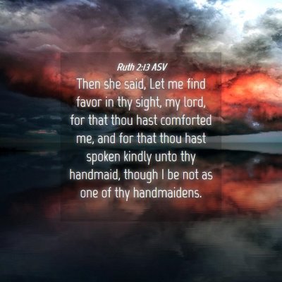 Picture 04 - Ruth 2:13 ASV - Then she said, Let me find favor in thy sight, my - Bible Verse Picture