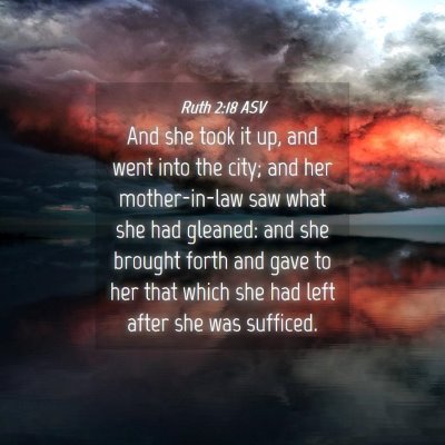 Picture 04 - Ruth 2:18 ASV - And she took it up, and went into the city; and - Bible Verse Picture