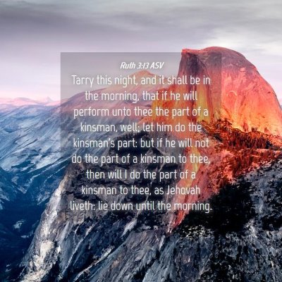 Picture 04 - Ruth 3:13 ASV - Tarry this night, and it shall be in the morning, - Bible Verse Picture