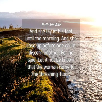 Picture 04 - Ruth 3:14 ASV - And she lay at his feet until the morning. And - Bible Verse Picture