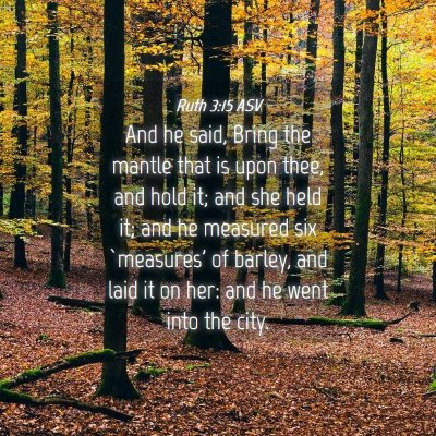 Picture 04 - Ruth 3:15 ASV - And he said, Bring the mantle that is upon thee, - Bible Verse Picture