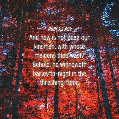 Picture 04 - Ruth 3:2 ASV - And now is not Boaz our kinsman, with whose - Bible Verse Picture