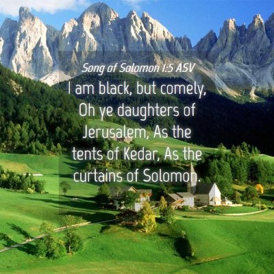 Picture 04 - Song of Solomon 1:5 ASV - I am black, but comely, Oh ye daughters of - Bible Verse Picture