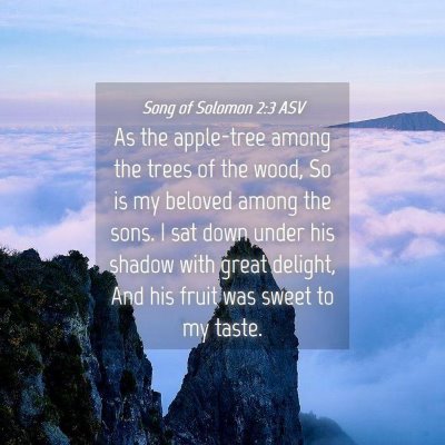Picture 04 - Song of Solomon 2:3 ASV - As the apple-tree among the trees of the wood, So - Bible Verse Picture