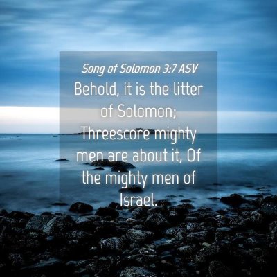 Picture 04 - Song of Solomon 3:7 ASV - Behold, it is the litter of Solomon; Threescore - Bible Verse Picture