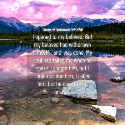 Picture 04 - Song of Solomon 5:6 ASV - I opened to my beloved; But my beloved had - Bible Verse Picture