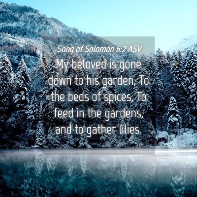 Picture 04 - Song of Solomon 6:2 ASV - My beloved is gone down to his garden, To the - Bible Verse Picture