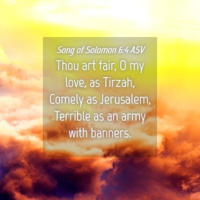 Picture 04 - Song of Solomon 6:4 ASV - Thou art fair, O my love, as Tirzah, Comely as - Bible Verse Picture