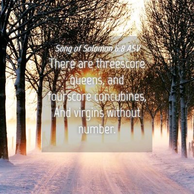 Picture 04 - Song of Solomon 6:8 ASV - There are threescore queens, and fourscore - Bible Verse Picture