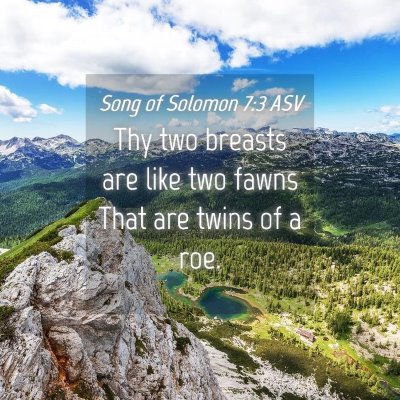 Picture 04 - Song of Solomon 7:3 ASV - Thy two breasts are like two fawns That are twins - Bible Verse Picture