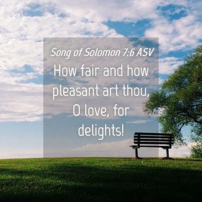 Picture 04 - Song of Solomon 7:6 ASV - How fair and how pleasant art thou, O love, for - Bible Verse Picture