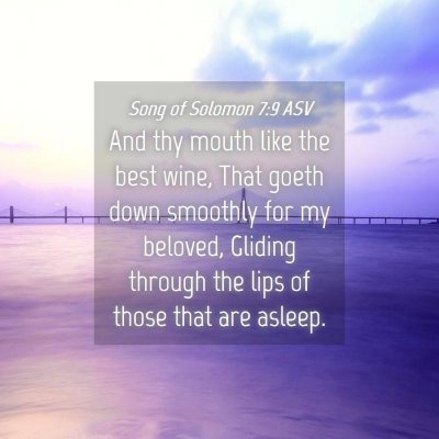 Picture 04 - Song of Solomon 7:9 ASV - And thy mouth like the best wine, That goeth down - Bible Verse Picture