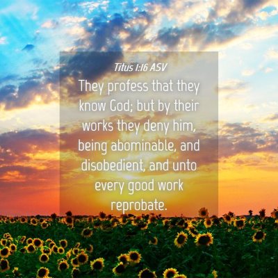 Picture 04 - Titus 1:16 ASV - They profess that they know God; but by their - Bible Verse Picture