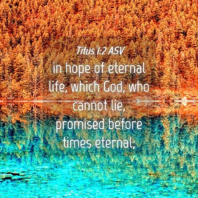 Picture 04 - Titus 1:2 ASV - in hope of eternal life, which God, who cannot - Bible Verse Picture