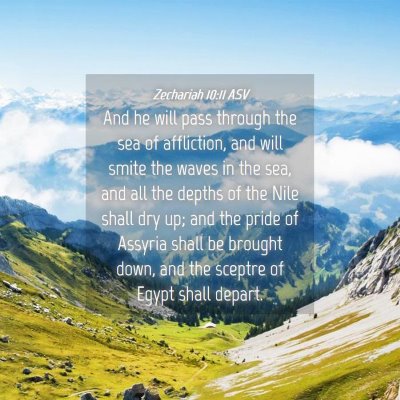Picture 04 - Zechariah 10:11 ASV - And he will pass through the sea of affliction, - Bible Verse Picture