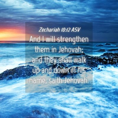 Picture 04 - Zechariah 10:12 ASV - And I will strengthen them in Jehovah; and they - Bible Verse Picture