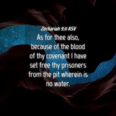 Picture 04 - Zechariah 9:11 ASV - As for thee also, because of the blood of thy - Bible Verse Picture